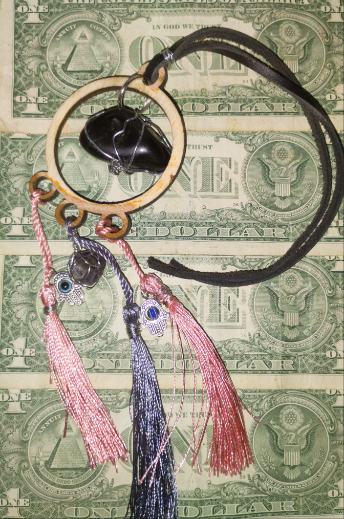 Rear view mirror vehicle charm #Obsidian