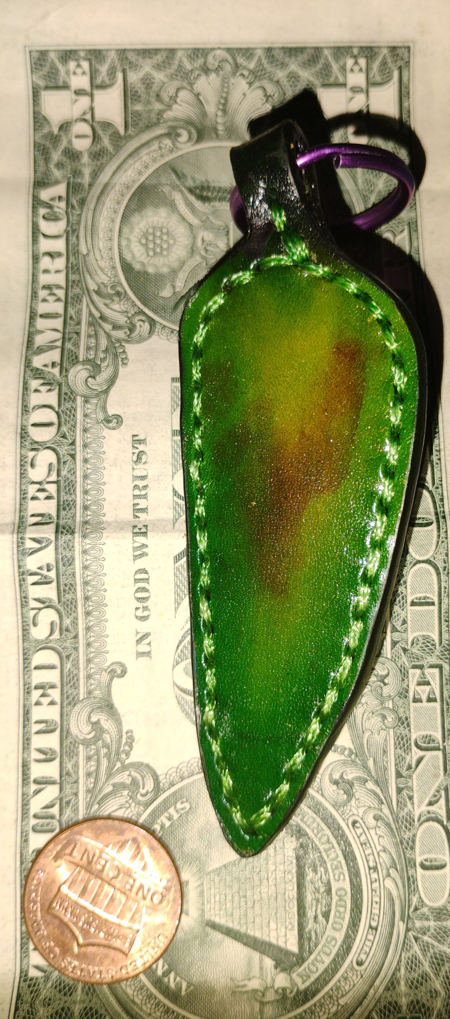 Keychain - Lucky green chilli pepper / Llavero - Chilito jalapeño de la suerte