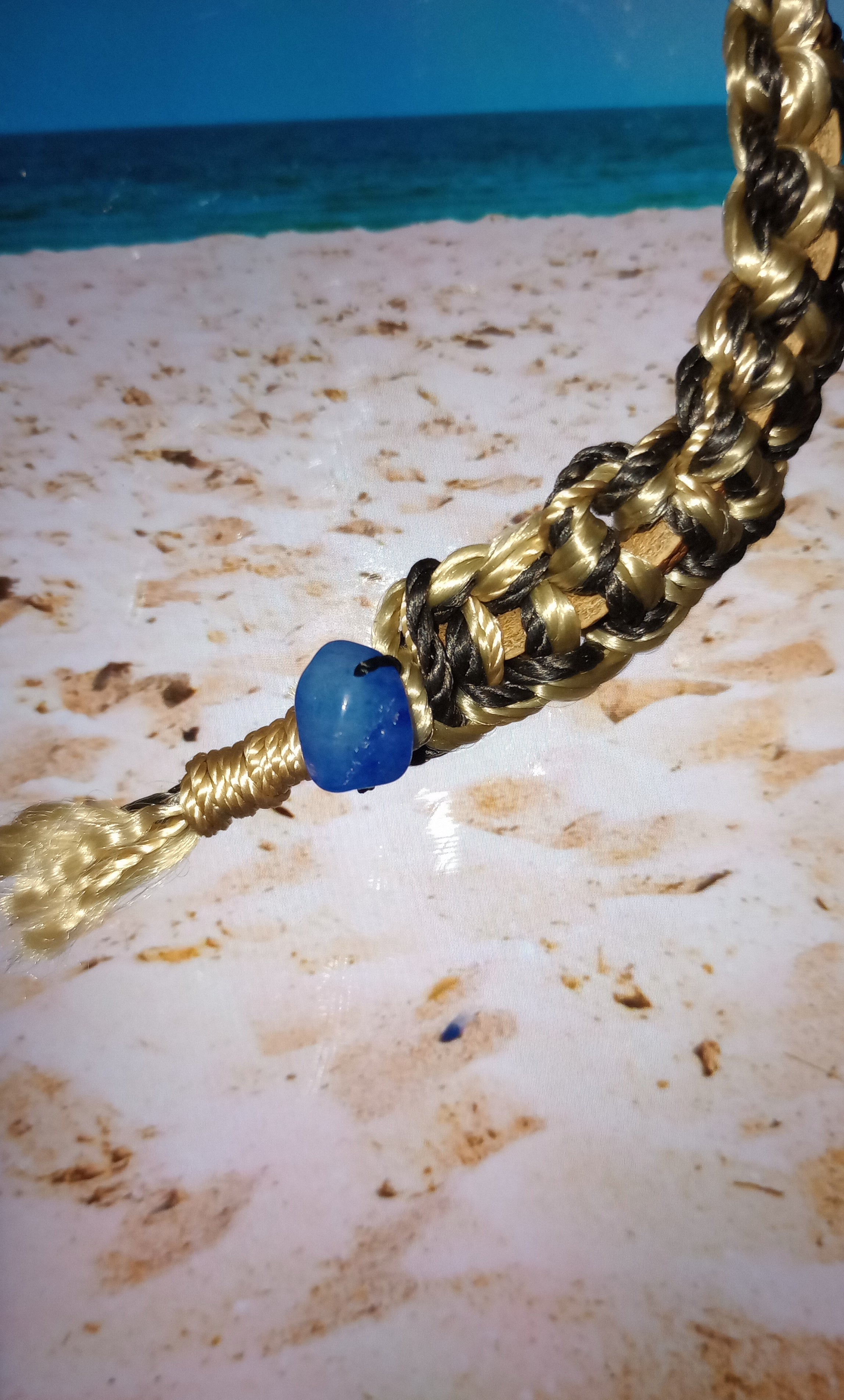 Fatima evil eye and lapis crystal keychain